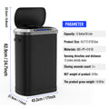 50L Smart Automatic Trash Cans Full Intelligent Sensor Black Black Steel