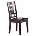 Modern Contemporary 7Pc Dining Set Espresso Finish Unique Eyelet Back 6X Side Chairs Cushion Seats Dining Room Furniture Brown Wood Dining Room Birch Rectangular Dining Table With Chair Wood Wood Brown Seats 6 60 Inches Contemporary,Modern,Transitional 4