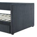 Twin Size Corduroy Daybed With Two Drawers And Wood Slat, Gray Gray Corduroy