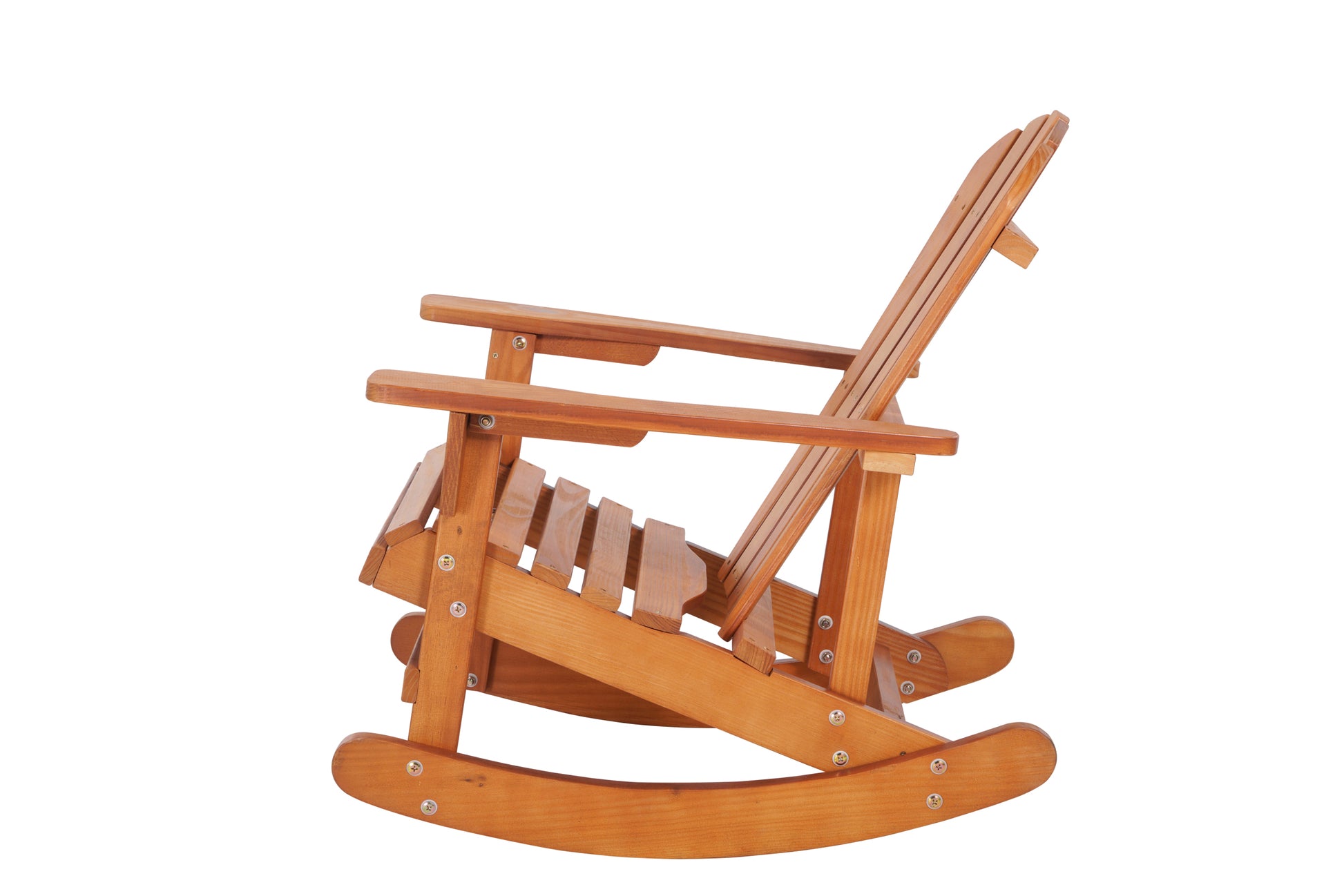 Adirondack Rocking Chair Solid Wood Chairs Finish Outdoor Furniture For Patio, Backyard, Garden Walnut Brown Walnut Wood Wood
