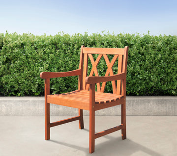 Lazarus Reddish Brown Tropical Wood Patio Armchair Natural Wood Wood Eucalyptus