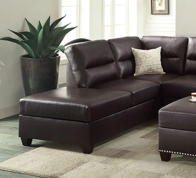 3 Pc Sectional In Espresso Espresso Leather