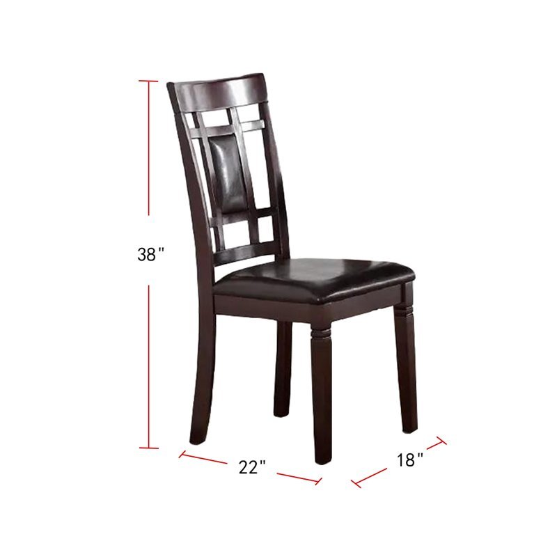 Modern Contemporary 7Pc Dining Set Espresso Finish Unique Eyelet Back 6X Side Chairs Cushion Seats Dining Room Furniture Brown Wood Dining Room Birch Rectangular Dining Table With Chair Wood Wood Brown Seats 6 60 Inches Contemporary,Modern,Transitional 4