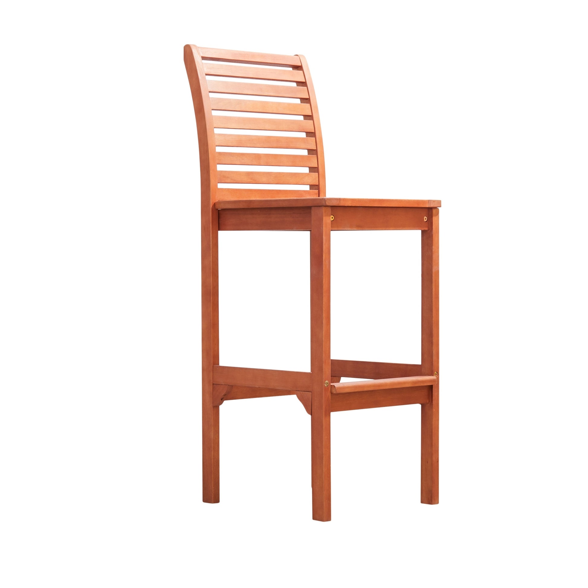 Emilio Reddish Brown Tropical Wood Bar Chair Natural Wood Wood Eucalyptus