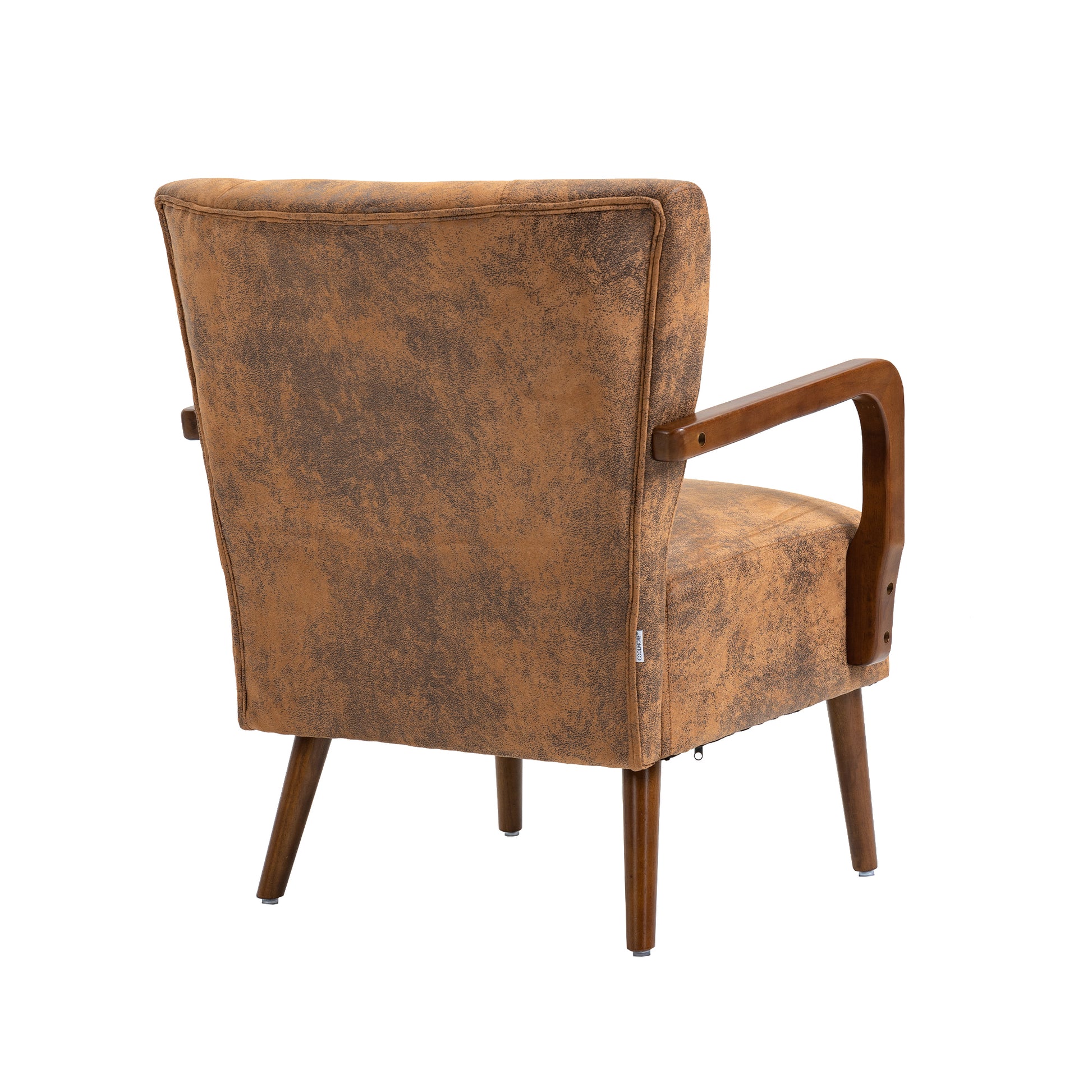 Coolmore Wood Frame Armchair, Modern Accent Chair Lounge Chair For Living Room Coffee Microsuede