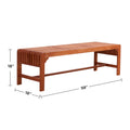 Logan 5 Foot Reddish Brown Tropical Wood Backless Garden Bench Natural Wood Wood Eucalyptus