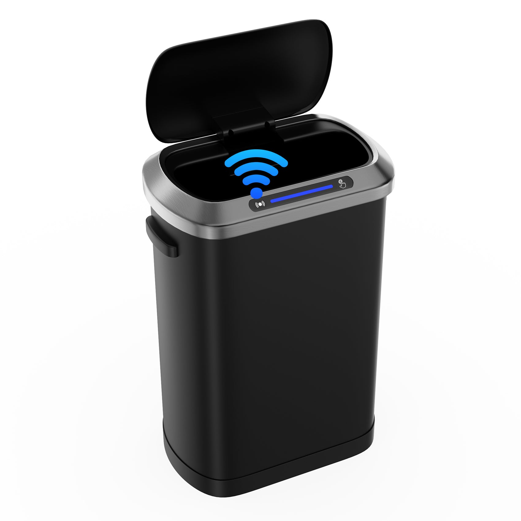 50L Smart Automatic Trash Cans Full Intelligent Sensor Black Black Steel