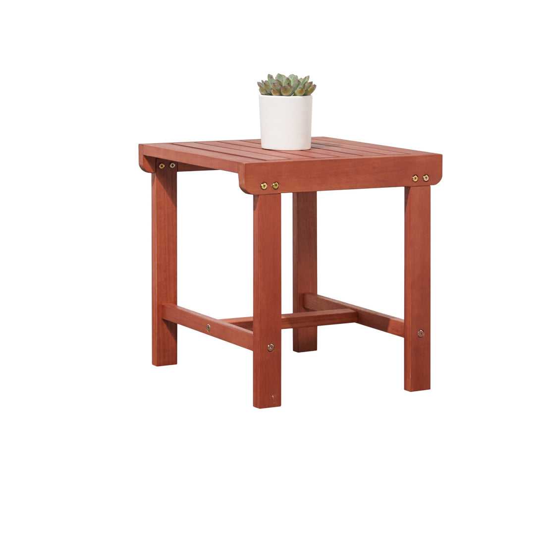 Caladesi Poolside Wood Side Table Natural Wood Wood Eucalyptus