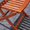 Lucius Reddish Brown Patio Folding Chairs Set Of 2 Natural Wood Wood Eucalyptus