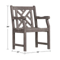 Lidwina Grey Washed Farmhouse Wood Patio Armchair Gray Wash Wood Acacia Wood