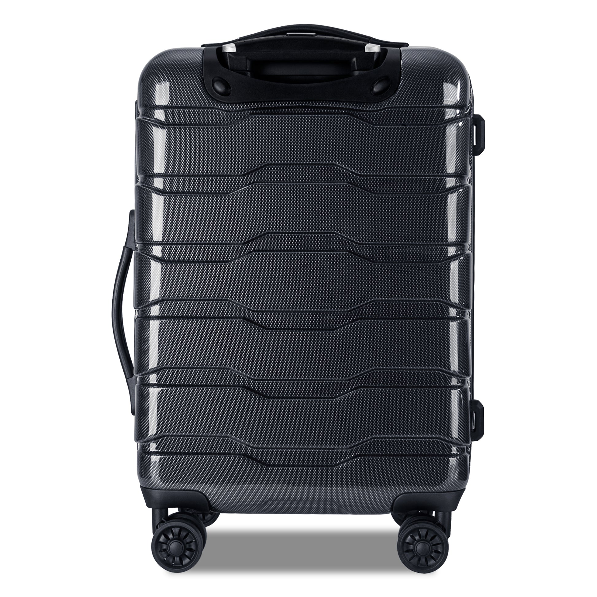 Luggage 3 Piece Sets With Spinner Wheels Abs Pc Lightweight Tsa Lock 20' 24' 28' , Black Black Abs Pc