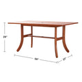 Kyrstin Reddish Brown Tropical Wood Patio Dining Table For 6 Seaters Natural Wood Wood Eucalyptus