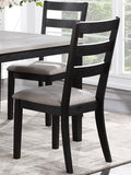 Classic Stylish Black Finish 5Pc Dining Set Kitchen Dinette Wooden Top Table And Chairs Upholstered Cushions Seats Ladder Back Chair Dining Room Wood Dining Room Rectangular Dining Table With Chair Upholstered Chair Wood Black Ladder Back Seats 4 48