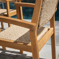 Mauricio Honey Wood Dining Chair Set Of 2 Light Brown Wood Acacia Wood