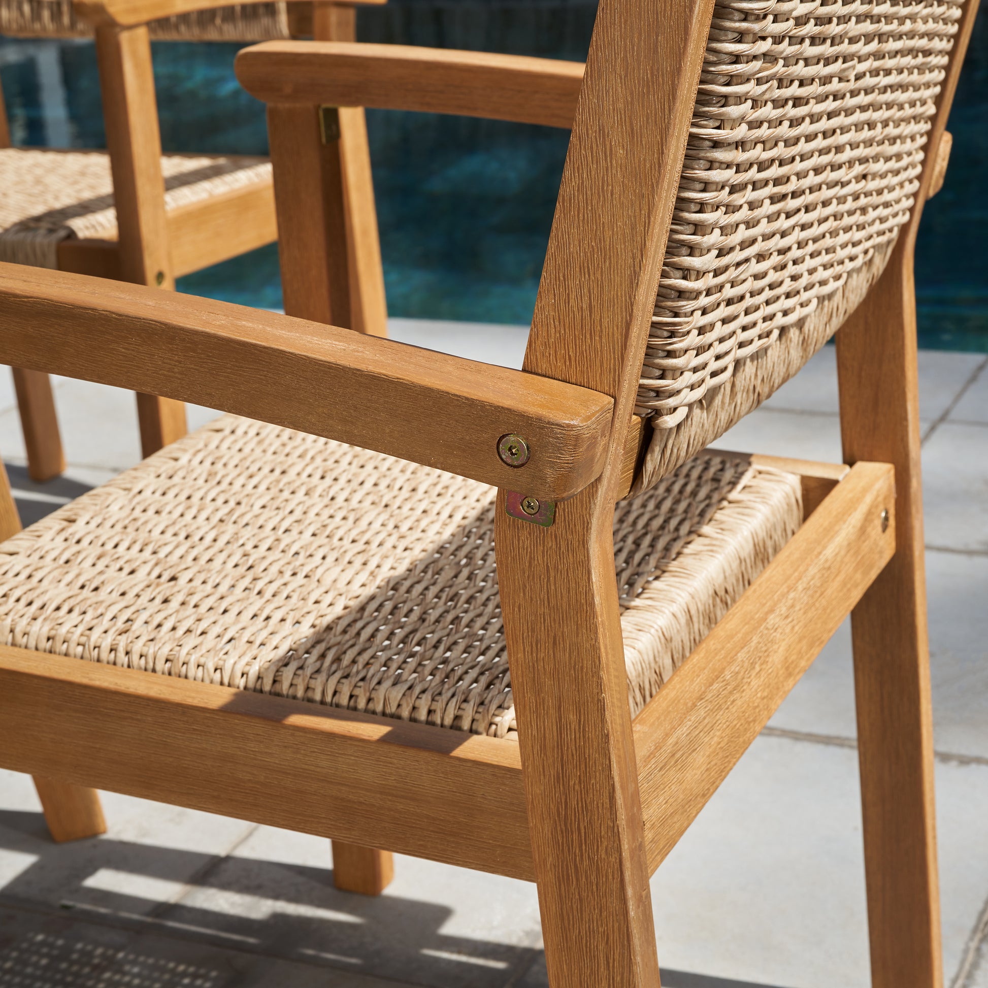 Mauricio Honey Wood Dining Chair Set Of 2 Light Brown Wood Acacia Wood