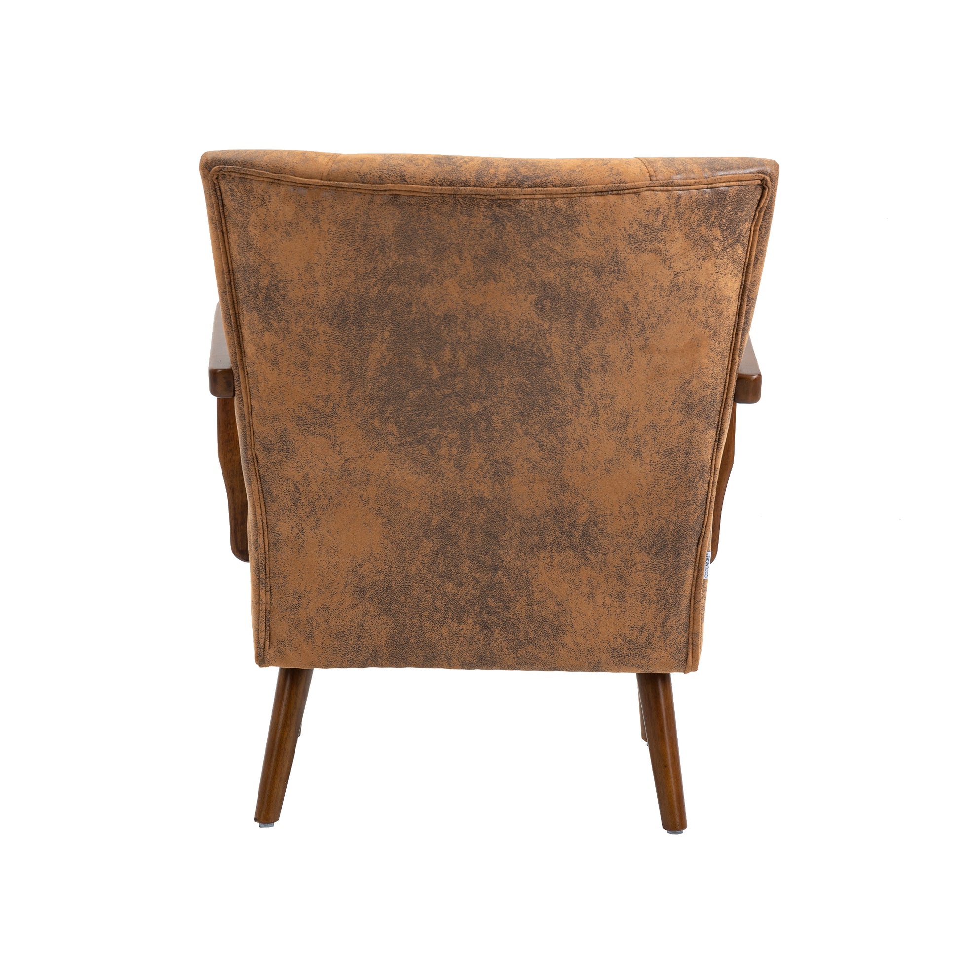 Coolmore Wood Frame Armchair, Modern Accent Chair Lounge Chair For Living Room Coffee Microsuede