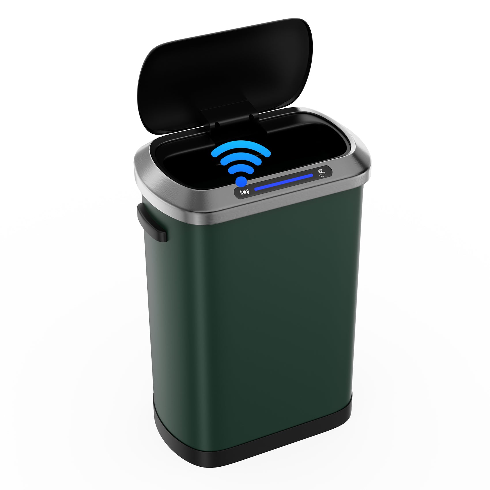 50L Smart Automatic Trash Cans Full Intelligent Sensor Green Green Steel