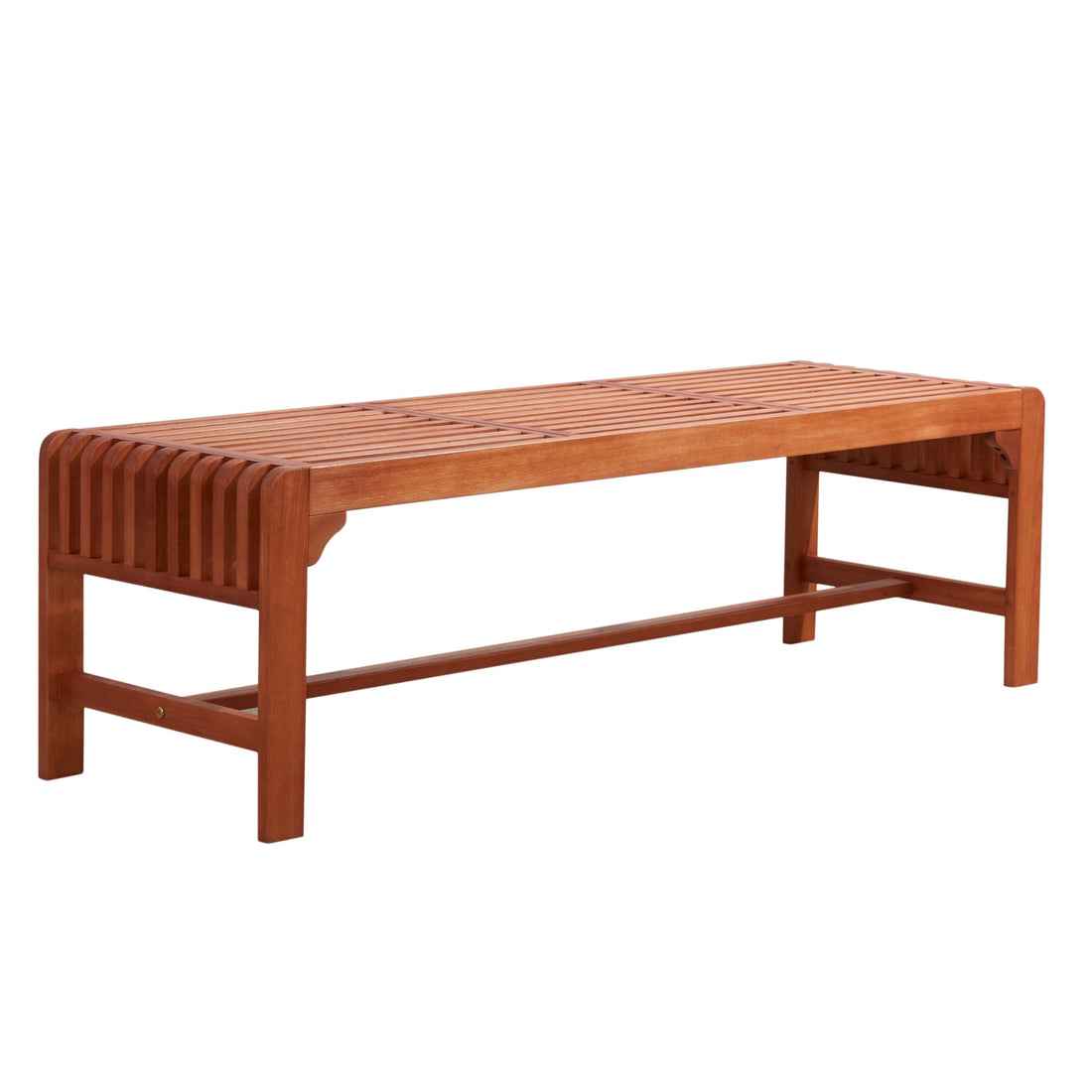 Logan 5 Foot Reddish Brown Tropical Wood Backless Garden Bench Natural Wood Wood Eucalyptus