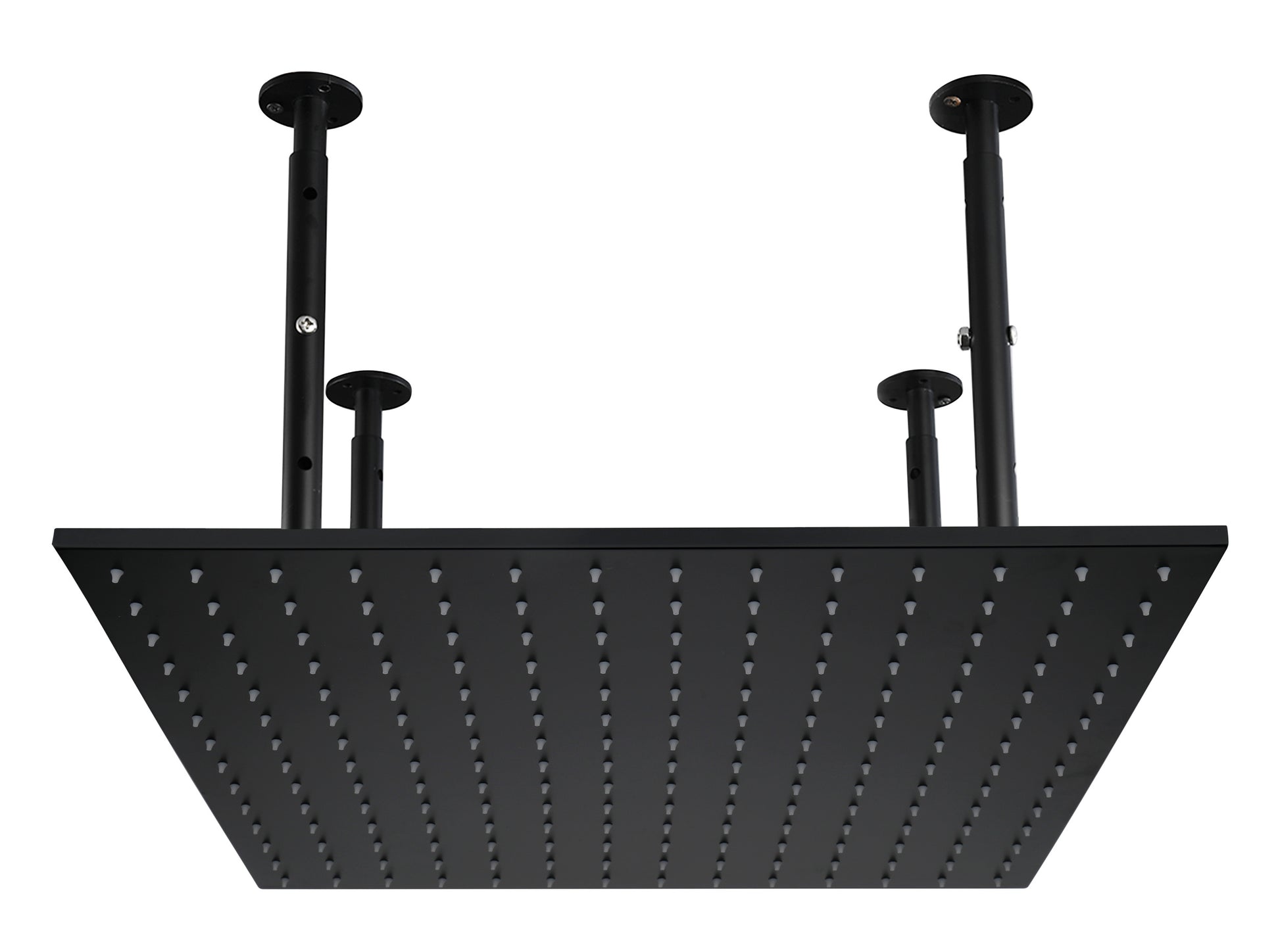 High Pressure Rain Shower Head, Ultra Thin Showerhead 304 Stainless Steel Waterfall Shower With Self Clean Nozzles, Full Body Covering Matt Black Stainless Steel