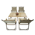 Multi Function Foldable And Portable Dining Set, 1 Dining Table & 4 Folding Chairs, Indoor And Outdoor Universal ,Natural Natural Wood