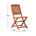 Lucius Reddish Brown Patio Folding Chairs Set Of 2 Natural Wood Wood Eucalyptus