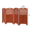 Carlton Reddish Brown Wood Privacy Screen With 4 Panels 46