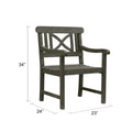 Stefanos Grey Washed Farmhouse Wood Patio Armchair Gray Wash Wood Acacia Wood