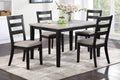 Classic Stylish Black Finish 5Pc Dining Set Kitchen Dinette Wooden Top Table And Chairs Upholstered Cushions Seats Ladder Back Chair Dining Room Wood Dining Room Rectangular Dining Table With Chair Upholstered Chair Wood Black Ladder Back Seats 4 48