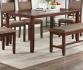 Espresso Color Dining Room Furniture Unique Modern 6Pc Set Dining Table 4X Side Chairs And A Bench Solid Wood Rubberwood And Veneers Gray Wood Dining Room Bench Seating Rubberwood Rectangular Dining Table With Chair And Bench Wood Wood Espresso Seats 6