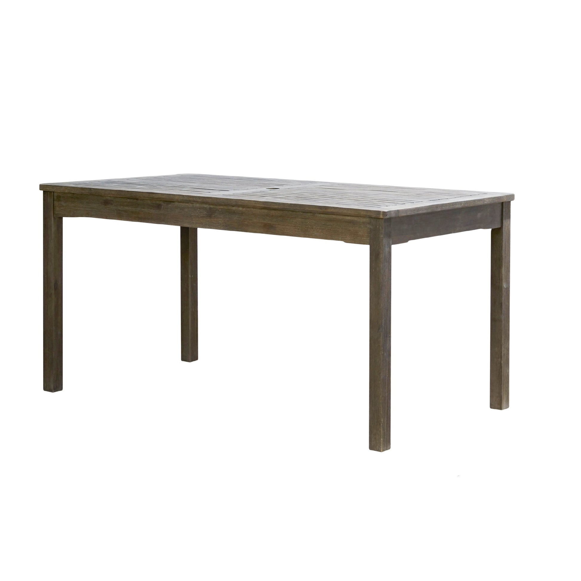 Caladesi Grey Washed Rectangular Farmhouse Wood Patio Dining Table For 6 Seaters Gray Wash Wood Acacia Wood