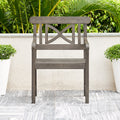 Stefanos Grey Washed Farmhouse Wood Patio Armchair Gray Wash Wood Acacia Wood