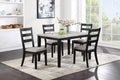 Classic Stylish Black Finish 5Pc Dining Set Kitchen Dinette Wooden Top Table And Chairs Upholstered Cushions Seats Ladder Back Chair Dining Room Wood Dining Room Rectangular Dining Table With Chair Upholstered Chair Wood Black Ladder Back Seats 4 48