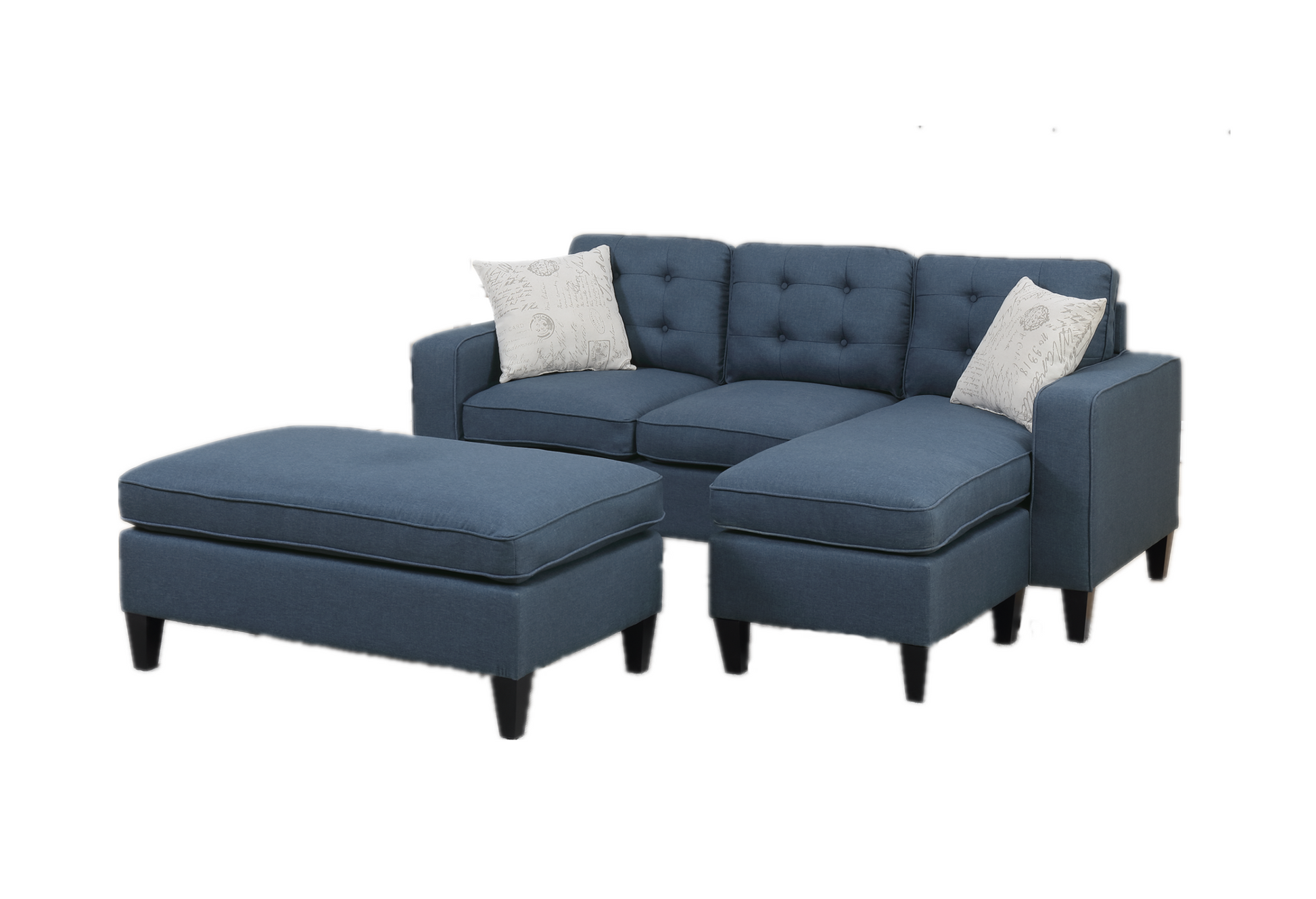 Sectional Set In Navy Navy Fabric