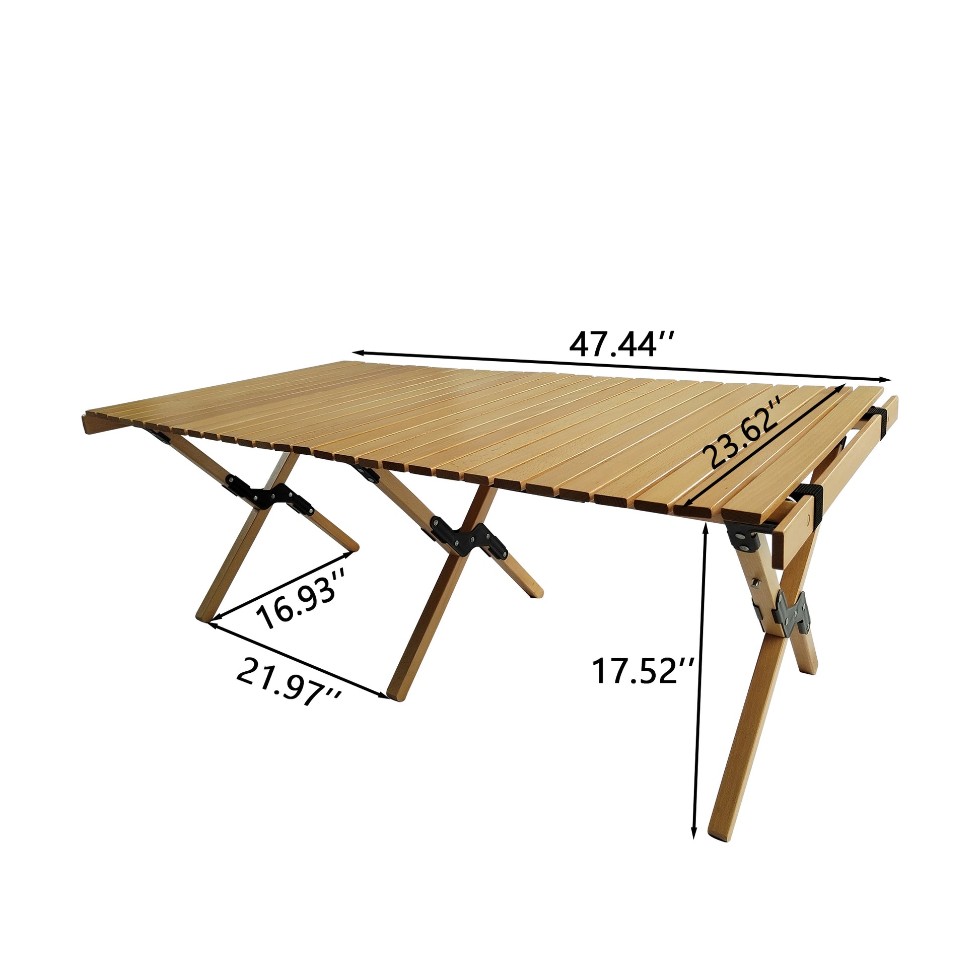 Multi Function Foldable And Portable Dining Set, 1 Dining Table & 4 Folding Chairs, Indoor And Outdoor Universal ,Natural Natural Wood