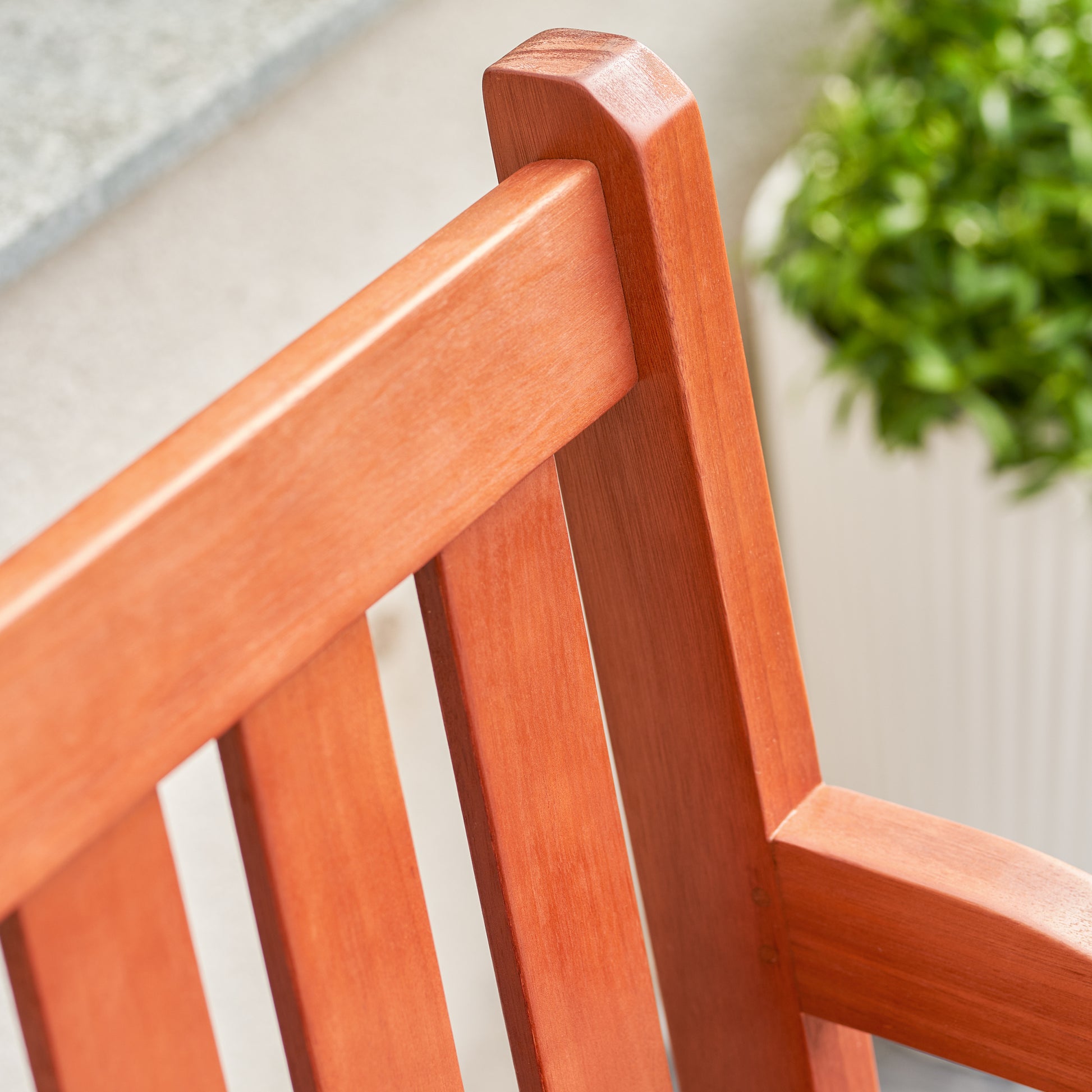 Emilio Reddish Brown Tropical Wood Patio Armchair Natural Wood Wood Eucalyptus