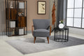 Coolmore Wood Frame Armchair, Modern Accent Chair Lounge Chair For Living Room Dark Gray Linen