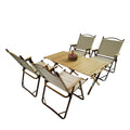 Multi Function Foldable And Portable Dining Set, 1 Dining Table & 4 Folding Chairs, Indoor And Outdoor Universal ,Natural, For Children Natural Wood