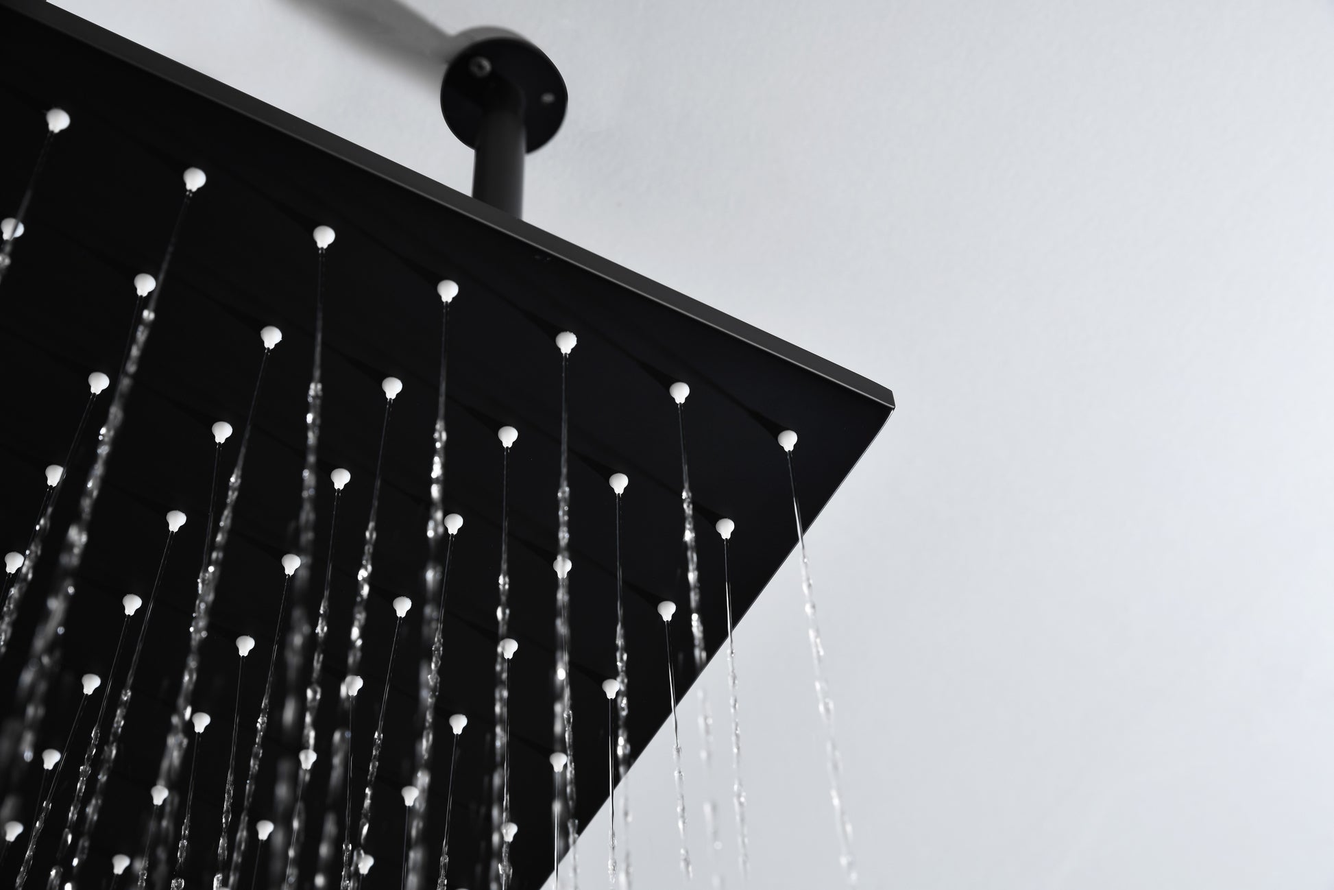 High Pressure Rain Shower Head, Ultra Thin Showerhead 304 Stainless Steel Waterfall Shower With Self Clean Nozzles, Full Body Covering Matt Black Stainless Steel
