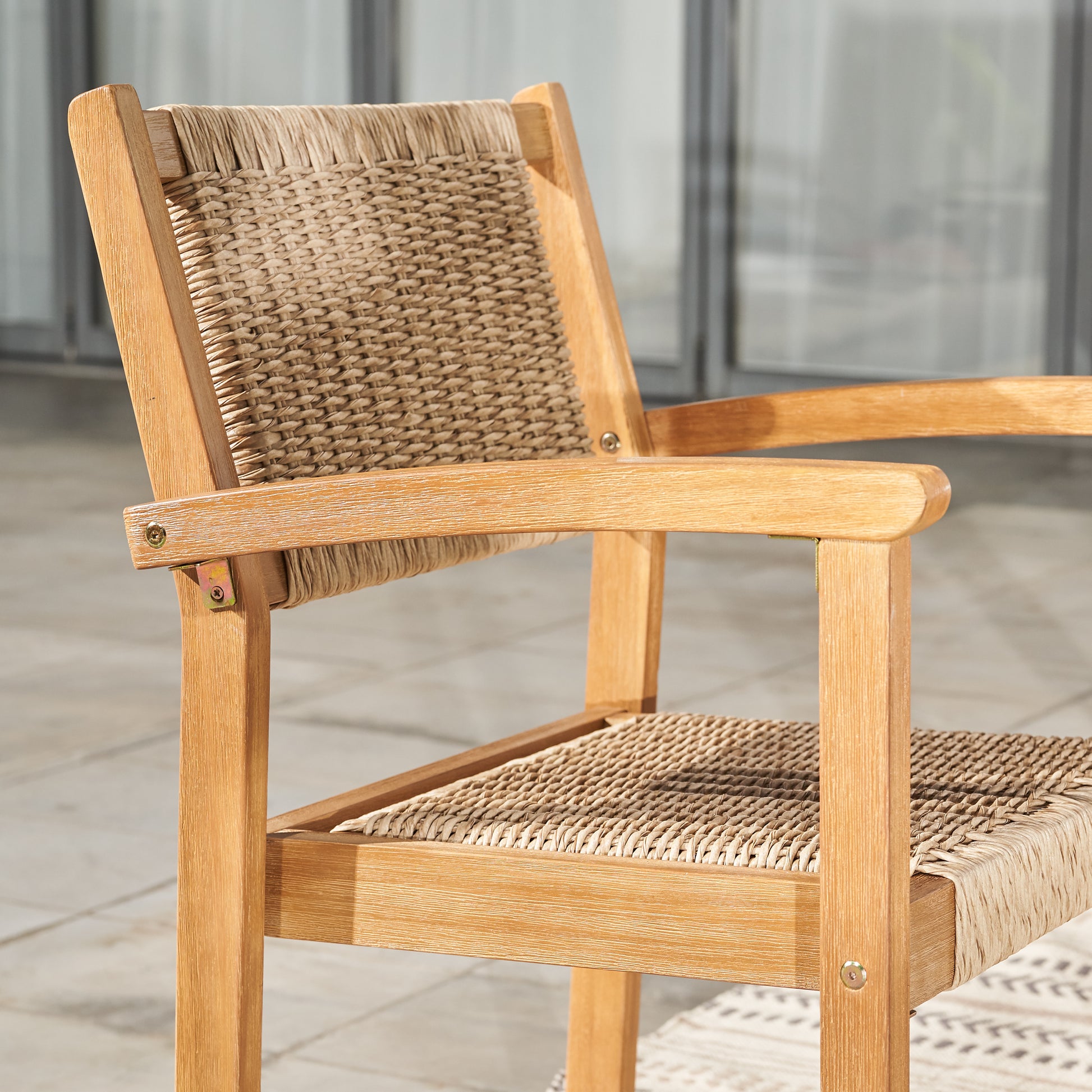 Mauricio Honey Wood Dining Chair Set Of 2 Light Brown Wood Acacia Wood