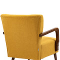 Coolmore Wood Frame Armchair, Modern Accent Chair Lounge Chair For Living Room Mustard Yellow Linen