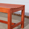 Emilio Reddish Brown Tropical Wood Armless Garden Bench For 3 Seaters Natural Wood Wood Eucalyptus