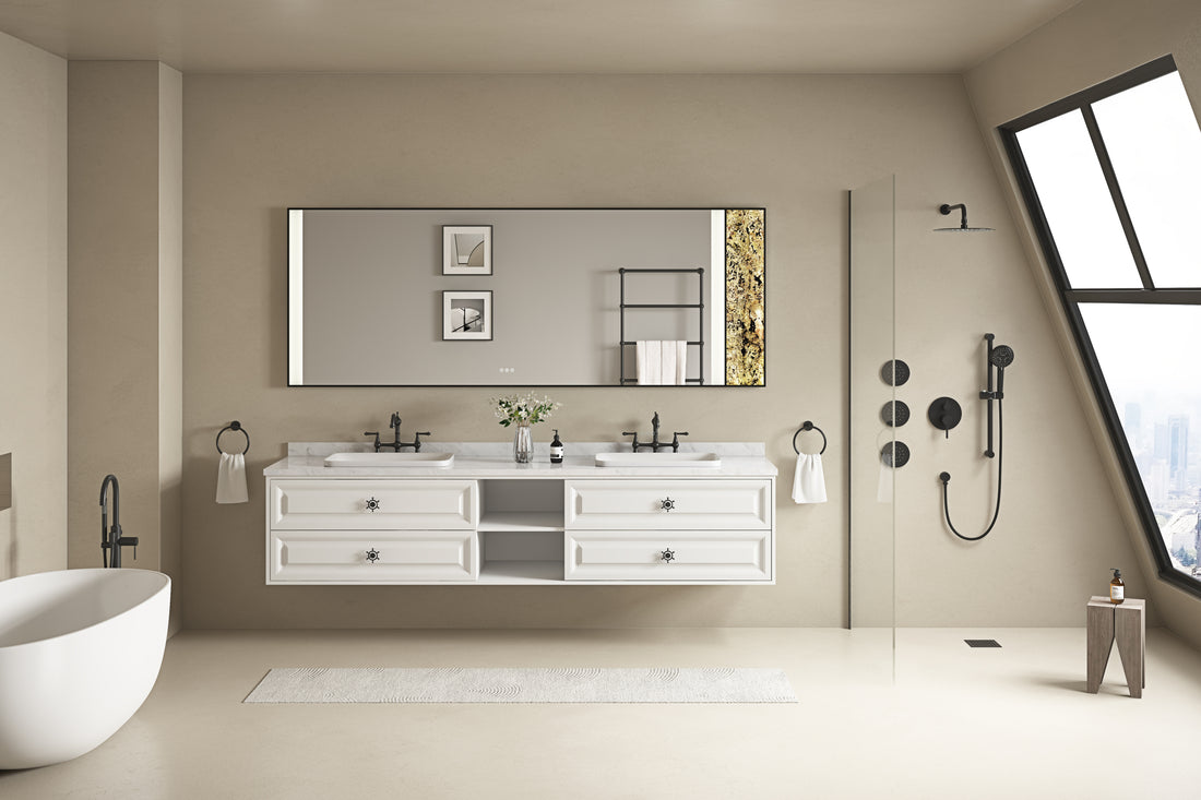 White Engineering Stone White Rectangular Double Sink Dressing Table Without Sink Manufactured Stone Khaki Engineered Stone