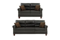 Espresso Faux Leather 2Pc Sofa Set Sofa And Loveseat Elegant Plush Contemporary Couch Living Room Furniture Espresso Espresso Faux Leather Wood Primary Living Space Cushion Back Classic,Contemporary,Modern Rolled Arms Foam Bonded Leather 5 Seat