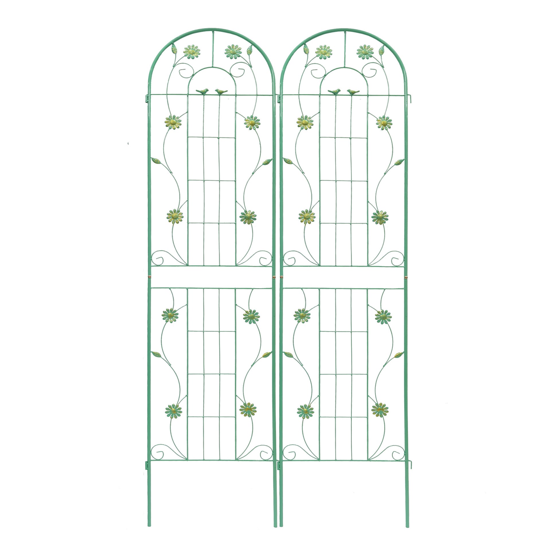 4 Pack Metal Garden Trellis 86.7" X 19.7" Rustproof Trellis For Climbing Plants Outdoor Flower Support Green Green Garden & Outdoor Iron