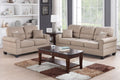 Sand Polyfiber Linen Like Fabric 2Pc Sofa Set Sofa And Loveseat Elegant Plush Contemporary Couch Living Room Furniture Desert Sand Linen Wood Primary Living Space Cushion Back Classic,Contemporary,Modern Rolled Arms Foam Fabric 5 Seat