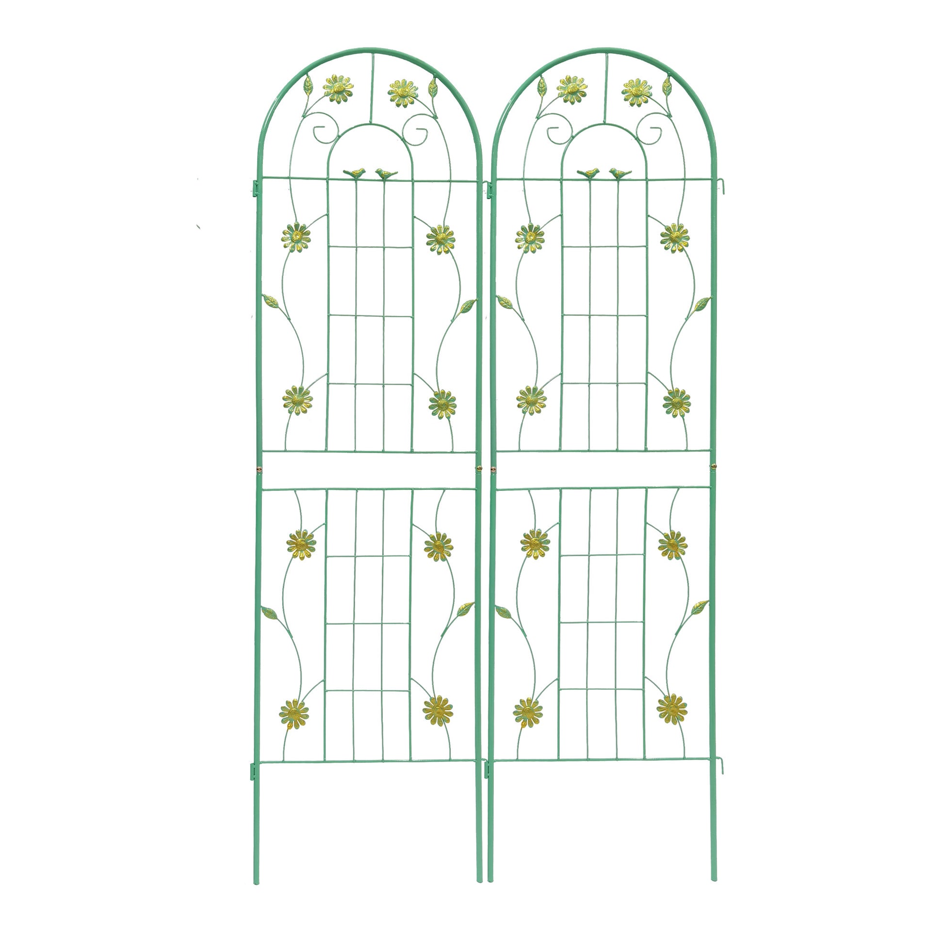 2 Pack Metal Garden Trellis 71" X 19.7" Rustproof Trellis For Climbing Plants Outdoor Flower Support Green Green Iron