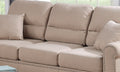 Sand Polyfiber Linen Like Fabric 2Pc Sofa Set Sofa And Loveseat Elegant Plush Contemporary Couch Living Room Furniture Desert Sand Linen Wood Primary Living Space Cushion Back Classic,Contemporary,Modern Rolled Arms Foam Fabric 5 Seat