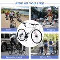 24 Speed Hybrid Bike Disc Brake 700C Road Bike For Men Women'S City Bicycle White Aluminium