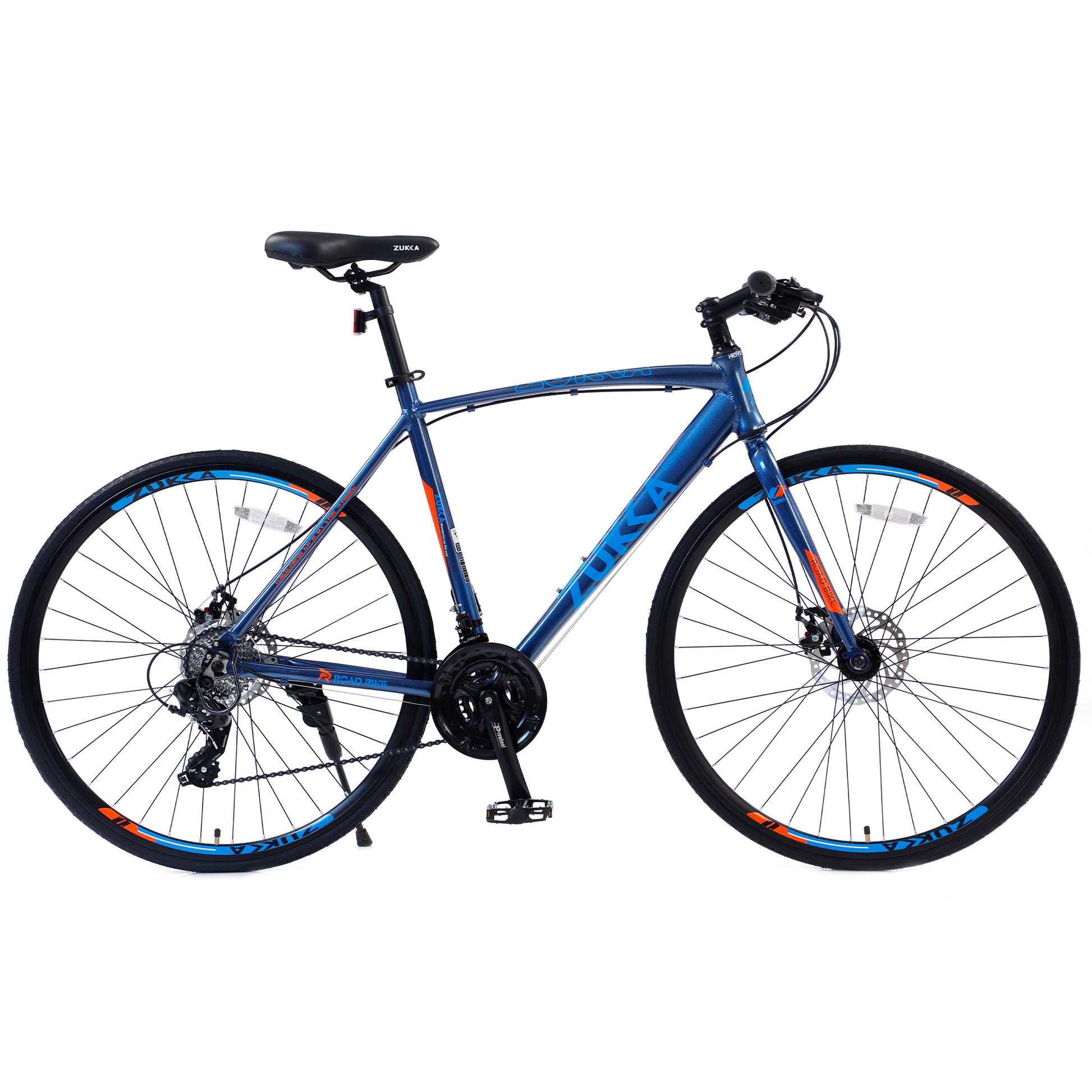 24 Speed Hybrid Bike Disc Brake 700C Road Bike For Men Women'S City Bicycle Cycling Blue Garden & Outdoor Aluminium