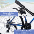 24 Speed Hybrid Bike Disc Brake 700C Road Bike For Men Women'S City Bicycle Cycling Blue Garden & Outdoor Aluminium